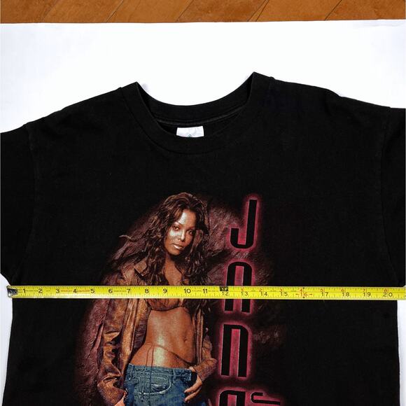 Rare Vintage Janet Jackson All For You Rap Tee Size Large Black Band T Shirt 90s - Picture 11 of 16